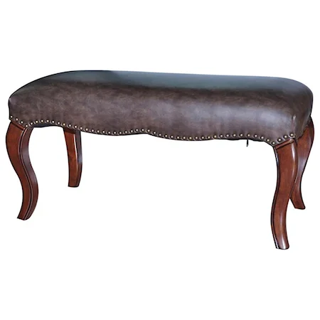 Georgetown Bonded Leather Nailhead Bench